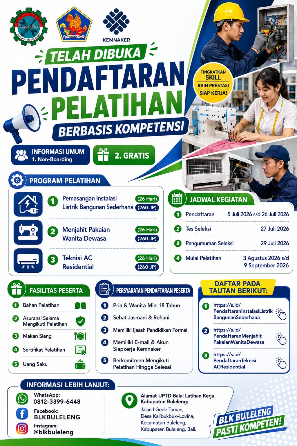 Pembukaan Pelatihan Berbasis Kompetensi UPTD UPTD. BLK Kabupaten Buleleng ?